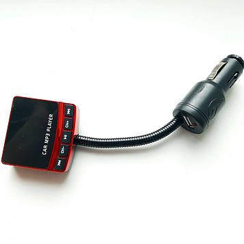 Автомобільний FM-модулятор трансмітер 856 (USB, micro SD, MP3) Black Red