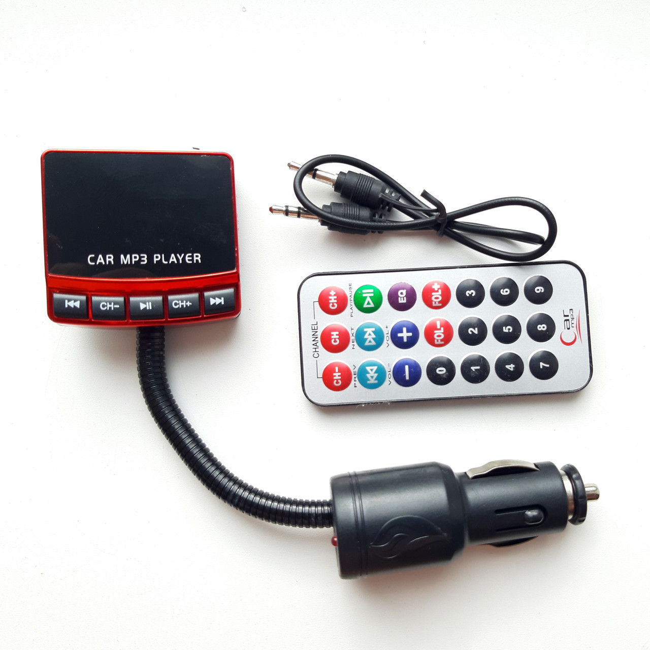 Автомобильный модулятор-fm трансмиттер 856 (USB, micro SD, MP3) Black Red - фото 4 - id-p1056991018