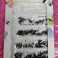 Стрази, камені на блістері Yan Nail Deco для дизайну нігтів чорний
