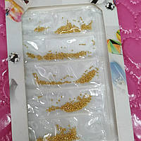Бисер бульон для дизайна ногтей Yan Nail Deco пластик золото