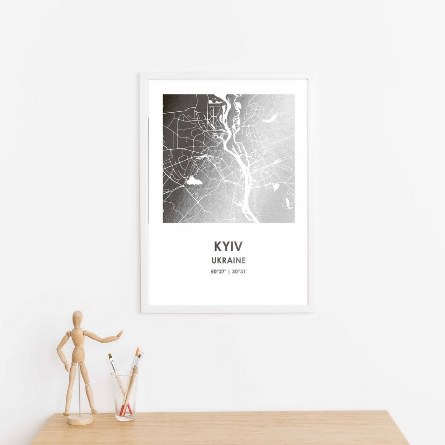 Постер "Київ / Kyiv" фольгований А3