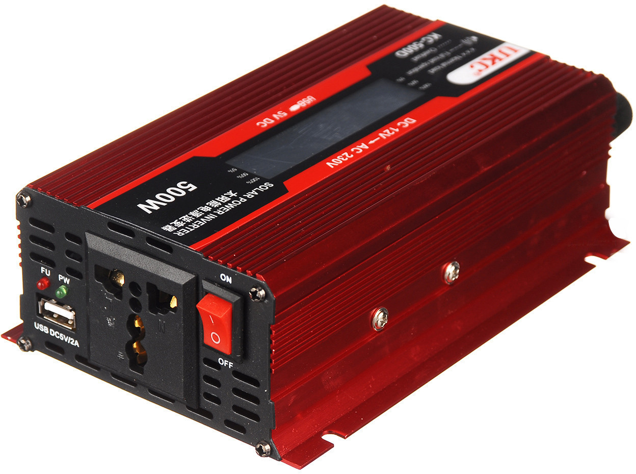 Перетворювач напруги інвертор UKC KC-500D 500W з LCD дисплеєм Red (4_386264640)