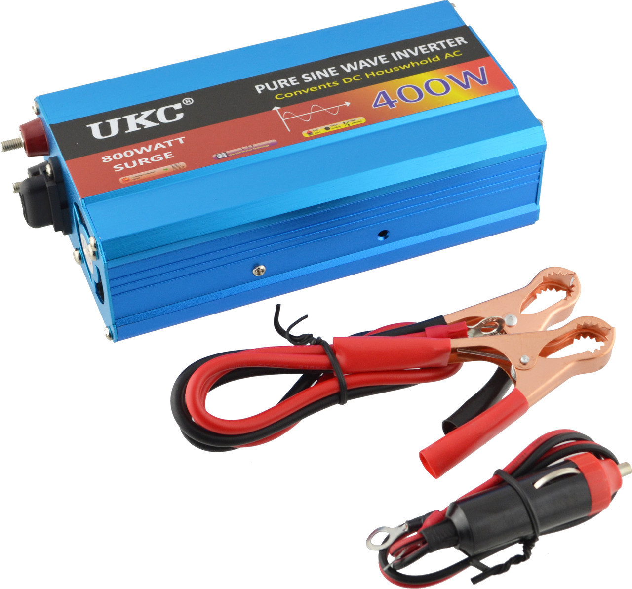 Перетворювач напруги інвертор Powerone Plus 400W з чистою синусоїдою AC/DC 12V Blue (4_520833051)