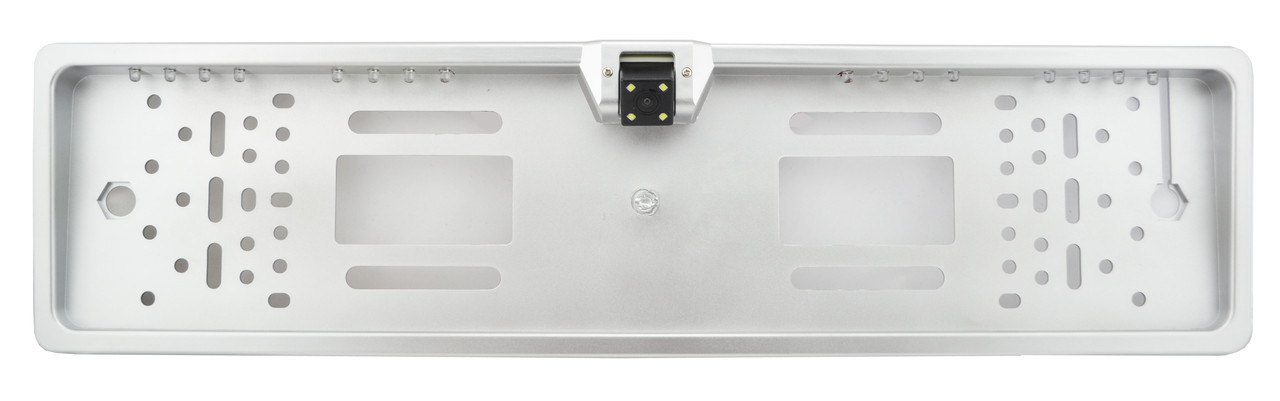 Камера заднього виду у рамці автомобільного номера RIAS JX9488 LED Silver (4_399302346)
