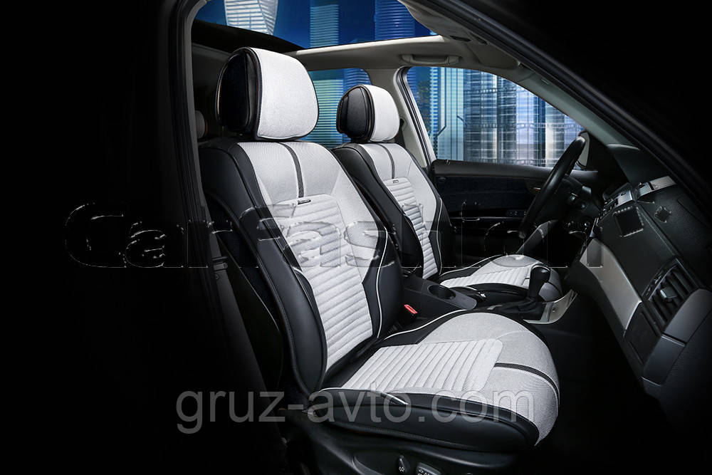 Накидки на сидіння CarFashion FULL 3D Moдель: SECTOR FRONT чорний, сірий, чорний (21903)