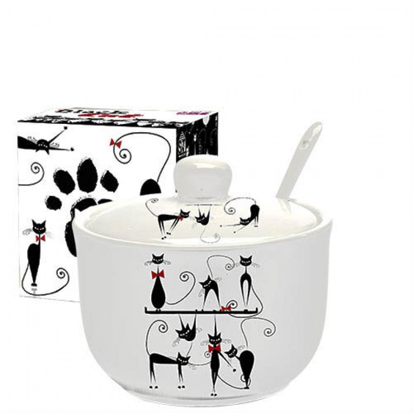 Цукорниця S&T з ложкою Чорна Кішка 450 мл 2242-12, фото 1
