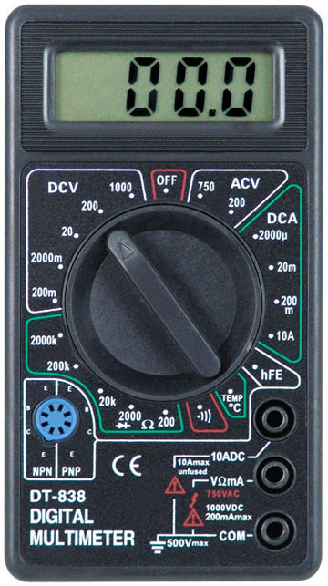 Цифровий мультиметр DT- 838, тестер вольтметр амперметр, токовимірювальний прилад універсальний