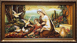 Діва Марія з Ісусом годують голубів 40х80см