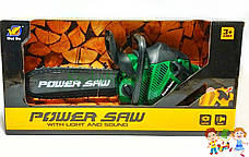Дитяча іграшкова бензопила Power Saw на батарейках зі ЗВУКОМ 192E1 (Green / зелений), фото 5