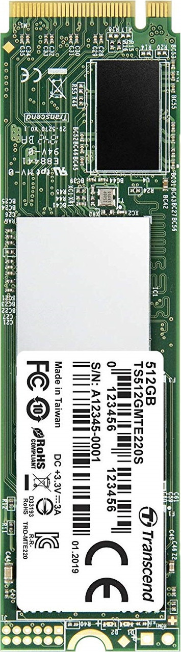 Накопитель SSD 512GB Transcend 220S M2 2280 PCIe 3.0 x4 NVMe 3D TLC (TS512GMTE220S), фото 1