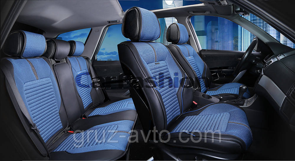 Накидки на сидіння CarFashion FULL 3D Модель: SECTOR чорний, синій, чорний (22272), фото 1