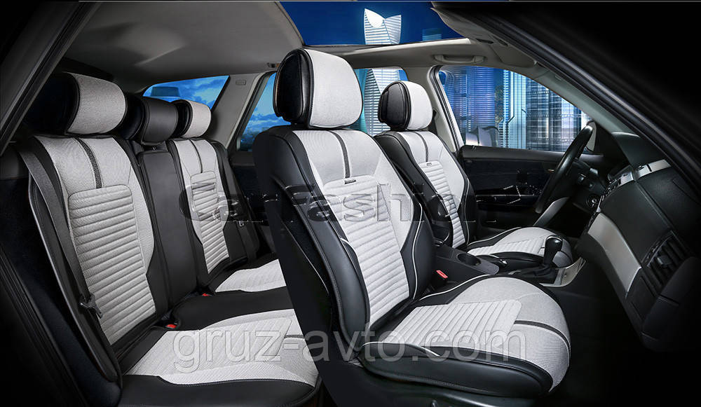 Накидки на сидіння CarFashion FULL 3D Moдель: SECTOR PLUS чорний, сірий, чорний (22273)