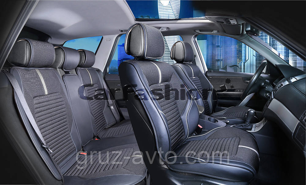 Накидки на сидіння CarFashion FULL 3D Moдель: SECTOR PLUS сірий, чорний, чорний (22278), фото 1