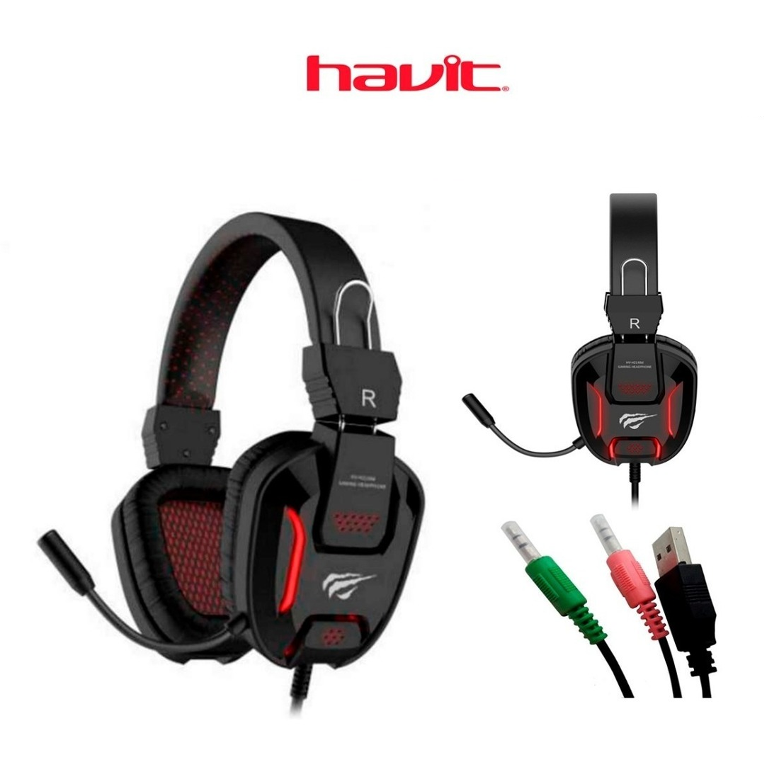 Навушники повнорозмірні HAVIT HV-H2168D, дротові jack 3.5 мм, з мікрофоном, чорні, фото 1