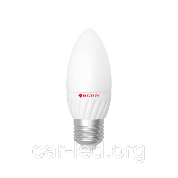 LED лампа E27 Electrum свеча 5W(400Lm) CR LC-11 4000K керам. корп. A-LC-0717