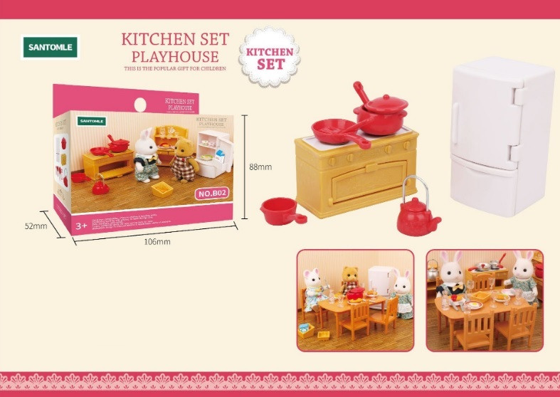 Кухня для флакових тварин B02 з посудом