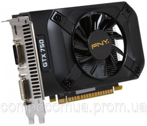 PNY GeForce GTX 750 1Gb/GDDR5/128bit/DVI/miniHDMI - фото 1 - id-p1057198188