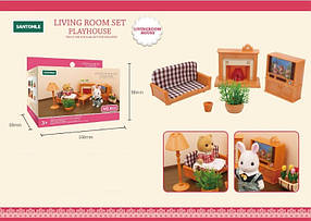 Меблі для флоксовых тварин B11 Вітальня з каміном (аналог Sylvanian Families)