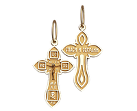 Золотой крестик из красного золота Карпатский