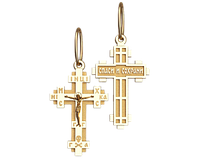 Золотой крестик из красного золота Каталонский
