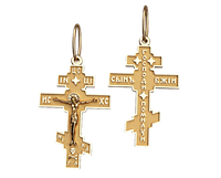 Золотой крестик красного золота Волынский
