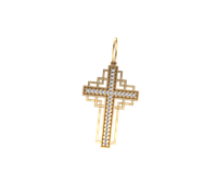 Золотой крестик с камнями Православный