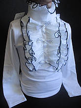 Білі шкільні блузи з красивим коміром