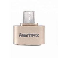 Адаптер Otg для MicroUSB разьема подключение к телефону флешек, мышек Remax металл