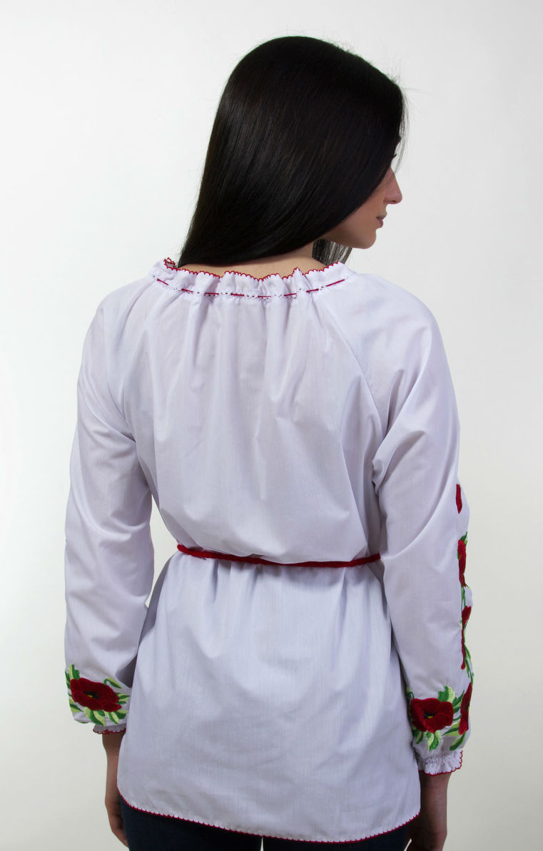 Женская вышиванка с маками подросток от 140 до 170 роста - фото 4 - id-p120677479