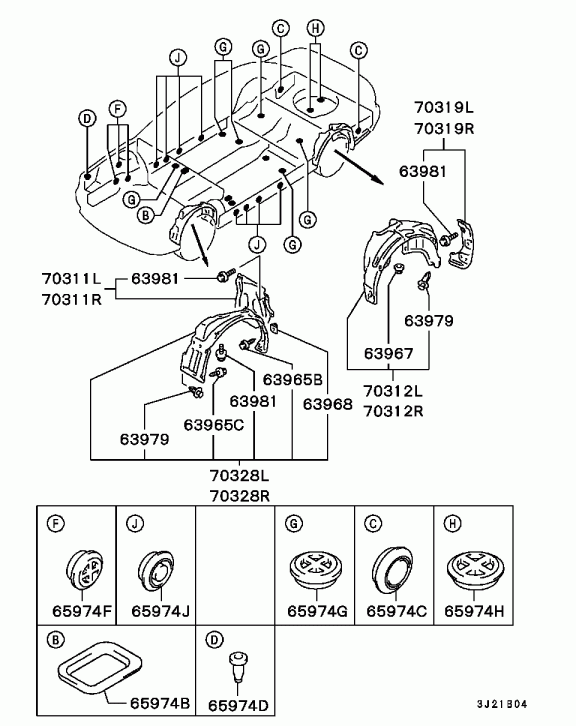 Підкрилок передній Mitsubishi SIGMA MB698630