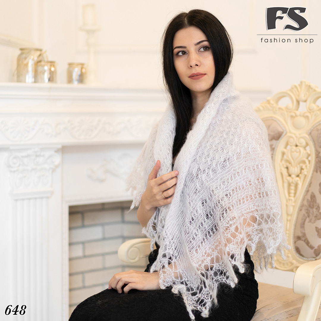 Пуховий платок-паутинка Лаурета 100 см