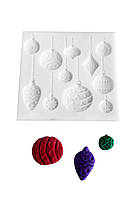 Молд силиконовый для айсинга и мастики Новогодние игрушки 10,5 см, 10,5 см