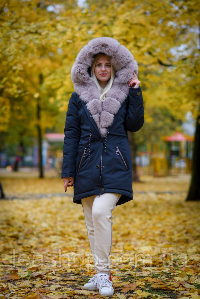 Женская зимняя парка с мехом