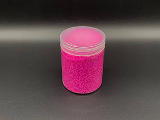 Камінчики подрібнені поліровані для декору картин, сувенірів та інтер'єрів рожевого кольору в баночці 0,5 кг