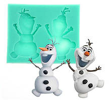 Молд силіконовий для айсингу та мастики Сніговик Фрозен 10,0 см, 10,0 см