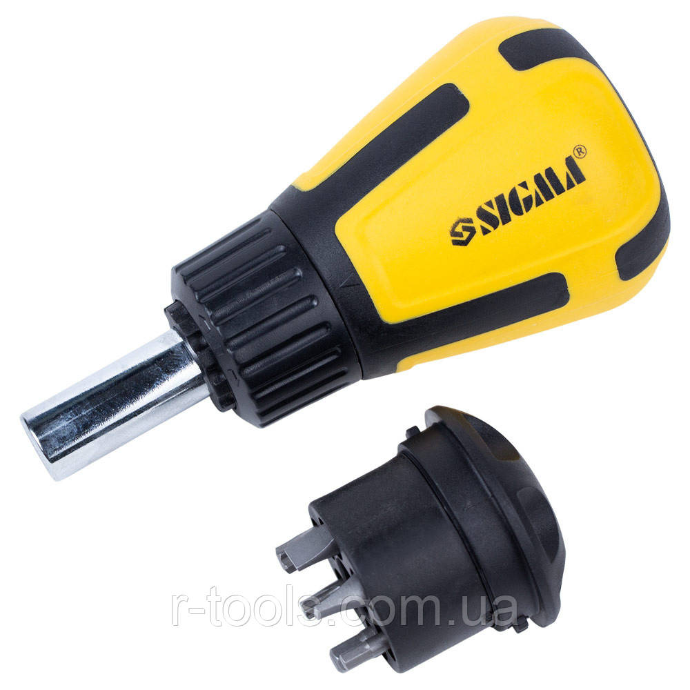Викрутка з реверсом і двосторонніми бітами 6в1 CrV Sigma 4001901