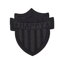 Термоаплікації Емблема HAPPY 70х80мм чорна (50149.001)