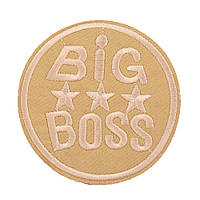 Термоаплікації кругла Емблема BIG BOSS 80х80мм бежева (50149.008)