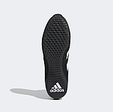 Боксерки ADIDAS Speedex 18 антиковзні чорні з білими смугами, взуття для боксу Адідас, фото 3