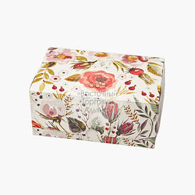 Упаковка для зефіру і еклерів - Акварель квіти - 180х120х80 мм