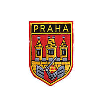 Термоаплікації Герб PRAHA з замком 50х80мм червоний (50153.002)