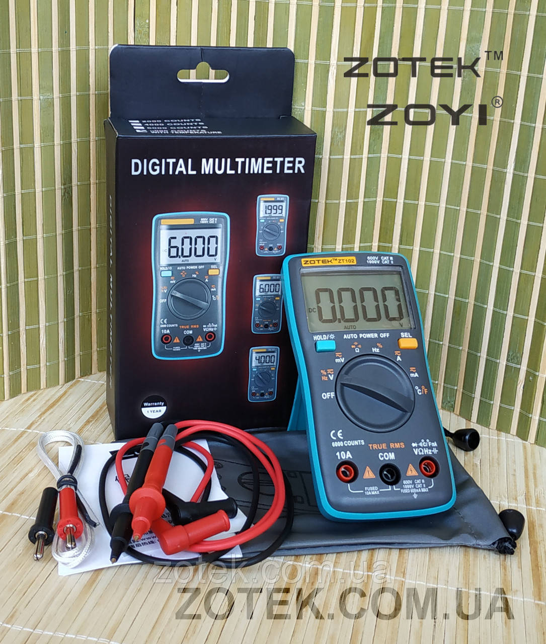 ZOYI ZT102 Защищённый Мультиметр цифровой тестер с термопарой True RMS ( Richmeters RM102 AN8002 ) - фото 1 - id-p658350855