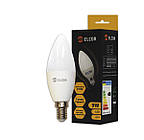 Лампа LED ELCOR С37 9Вт Е14 свічка 2700K