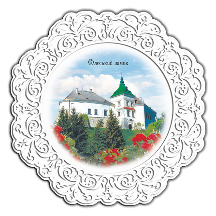 Тарілка дерев'яна 23 см Олесько. "Олеський замок"