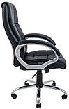 Комп'ютерне крісло офісне Richman Арізона чорне хрестовина-хром механізм гойдання-М1, фото 3