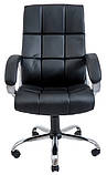 Комп'ютерне крісло офісне Richman Арізона чорне хрестовина-хром механізм гойдання-М1, фото 4