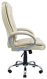 Офісне крісло керівника Richman Каліфорнія хром-опора коліщатка кожзам-бежевого кольору, фото 2