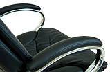 Крісло офісне Richman Кальярі-Ю хрестовина-хром на коліщатках чорний кожзам, фото 4