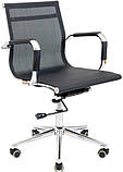 Офісне крісло Richman Кельн-LB хром чорне невисока спинка-сітка, фото 2