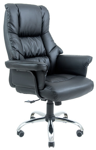 Крісло керівника офісне Конгрес Richman хром шкірозамінник чорний, фото 1